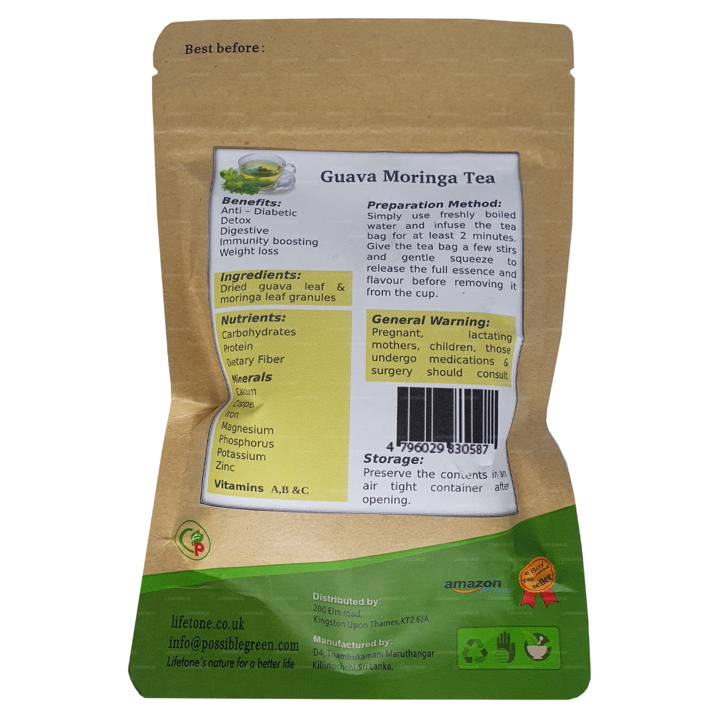 Lifetone Guava Moringa-thee (30 g)