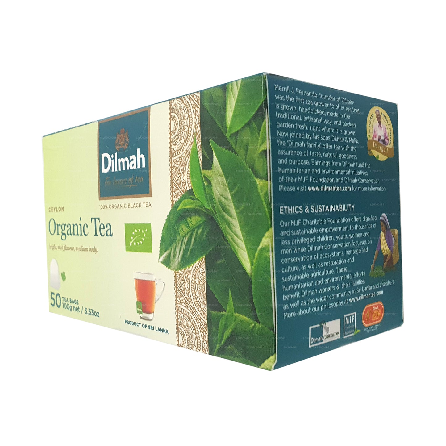 Dilmah biologische thee (100 g) 50 theezakjes