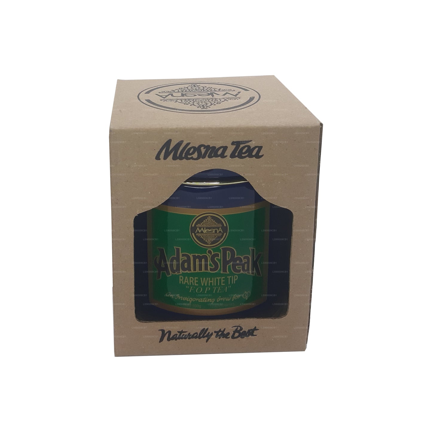 Mlesna Tea Adam's Peak zeldzame FOP-bladthee met witte punt in metalen caddy (100 g)