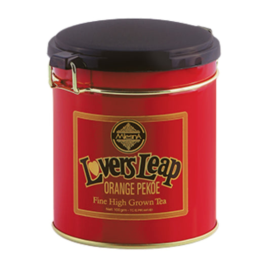 Mlesna Lover's Leap O.P. thee in een metalen blikje (100 g)