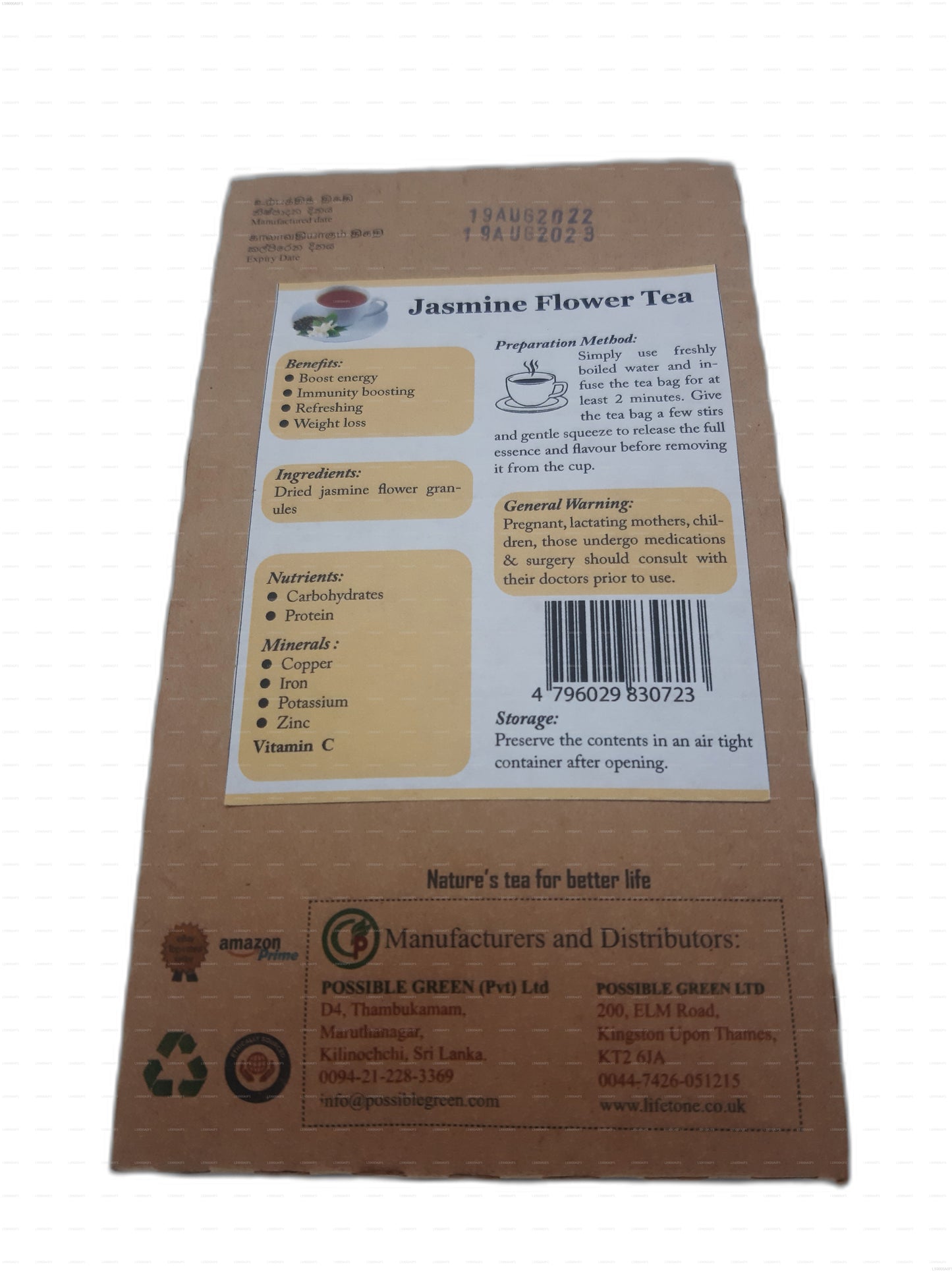 Lifetone Jasmin Flower Tea (20g) 20 Tea Bags