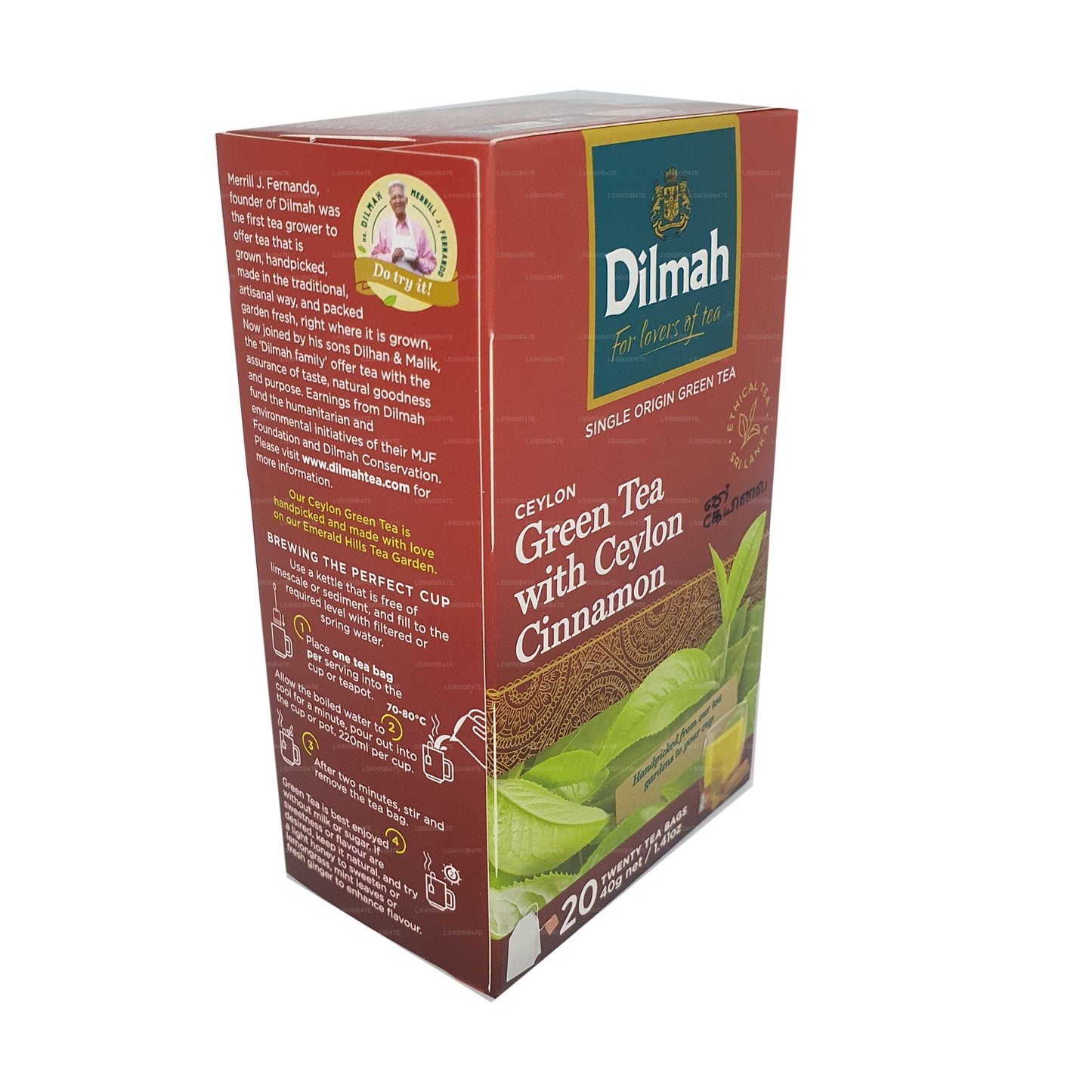 Dilmah Ceylon groene thee met Ceylon-kaneel (40 g) 20 theezakjes