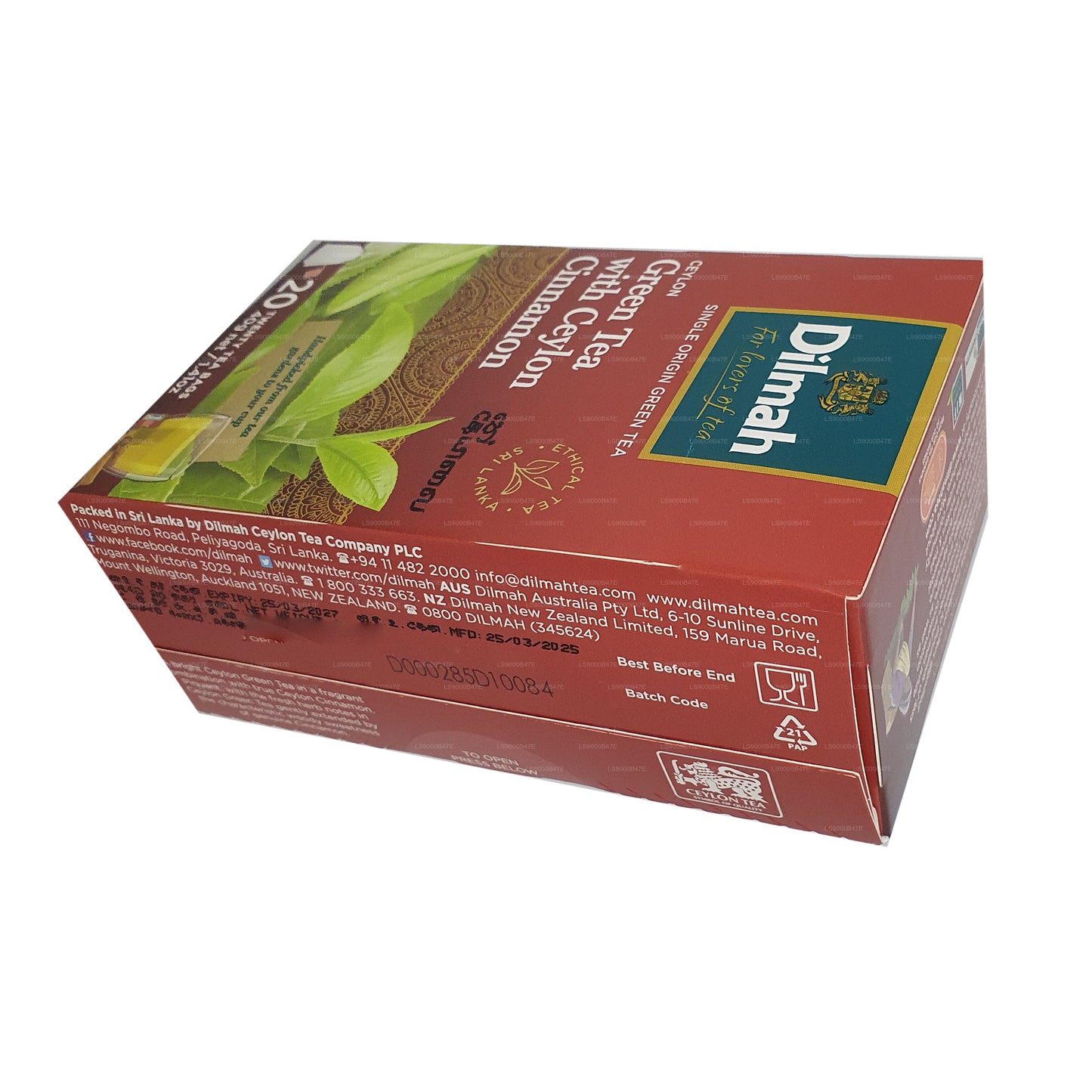 Dilmah Ceylon groene thee met Ceylon-kaneel (40 g) 20 theezakjes