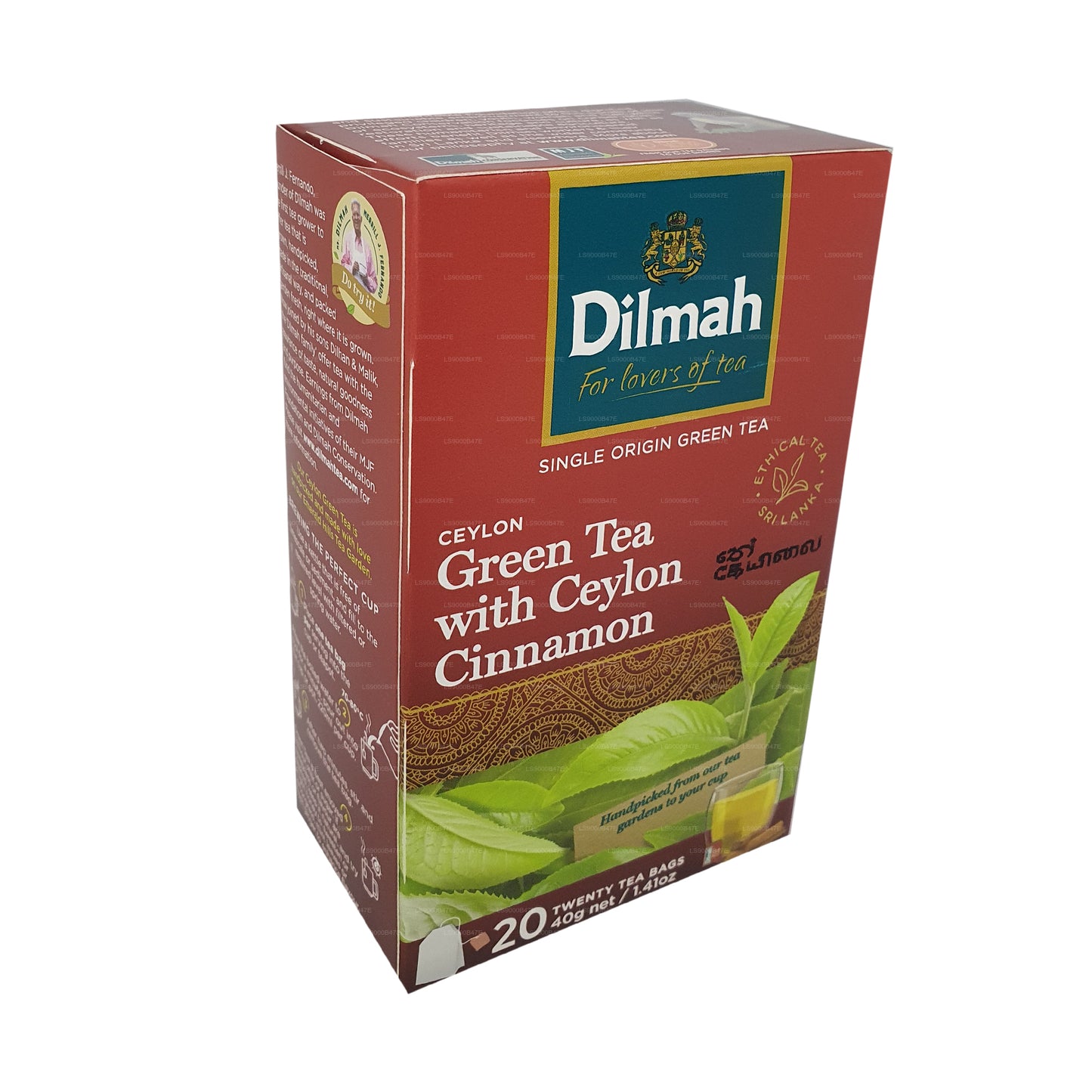 Dilmah Ceylon groene thee met Ceylon-kaneel (40 g) 20 theezakjes