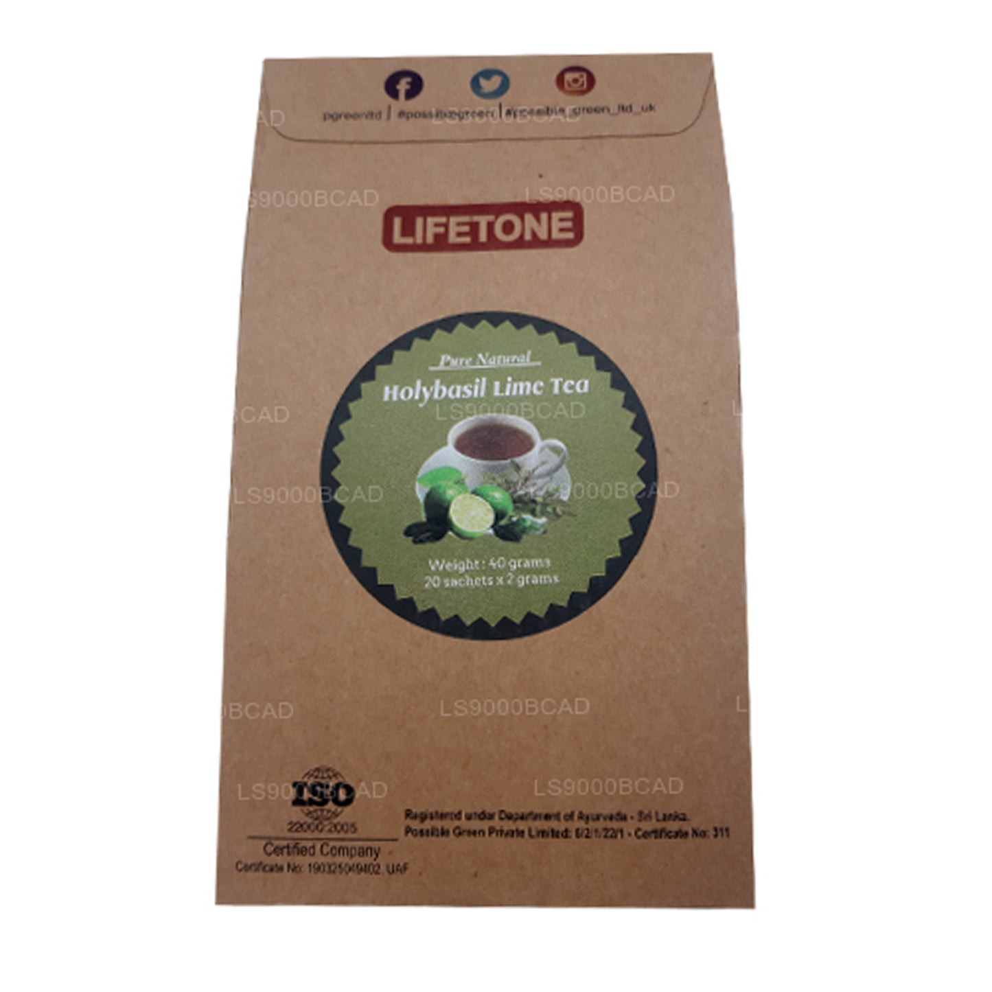 Lifetone Limoenthee met heilige basilicum (40 g)