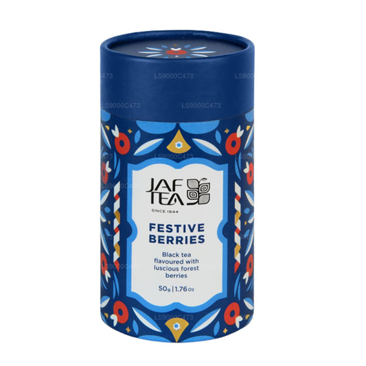 Jaf Tea Festive Berries - Zwarte thee op smaak gebracht met heerlijke bosbessen Caddy (50 g)