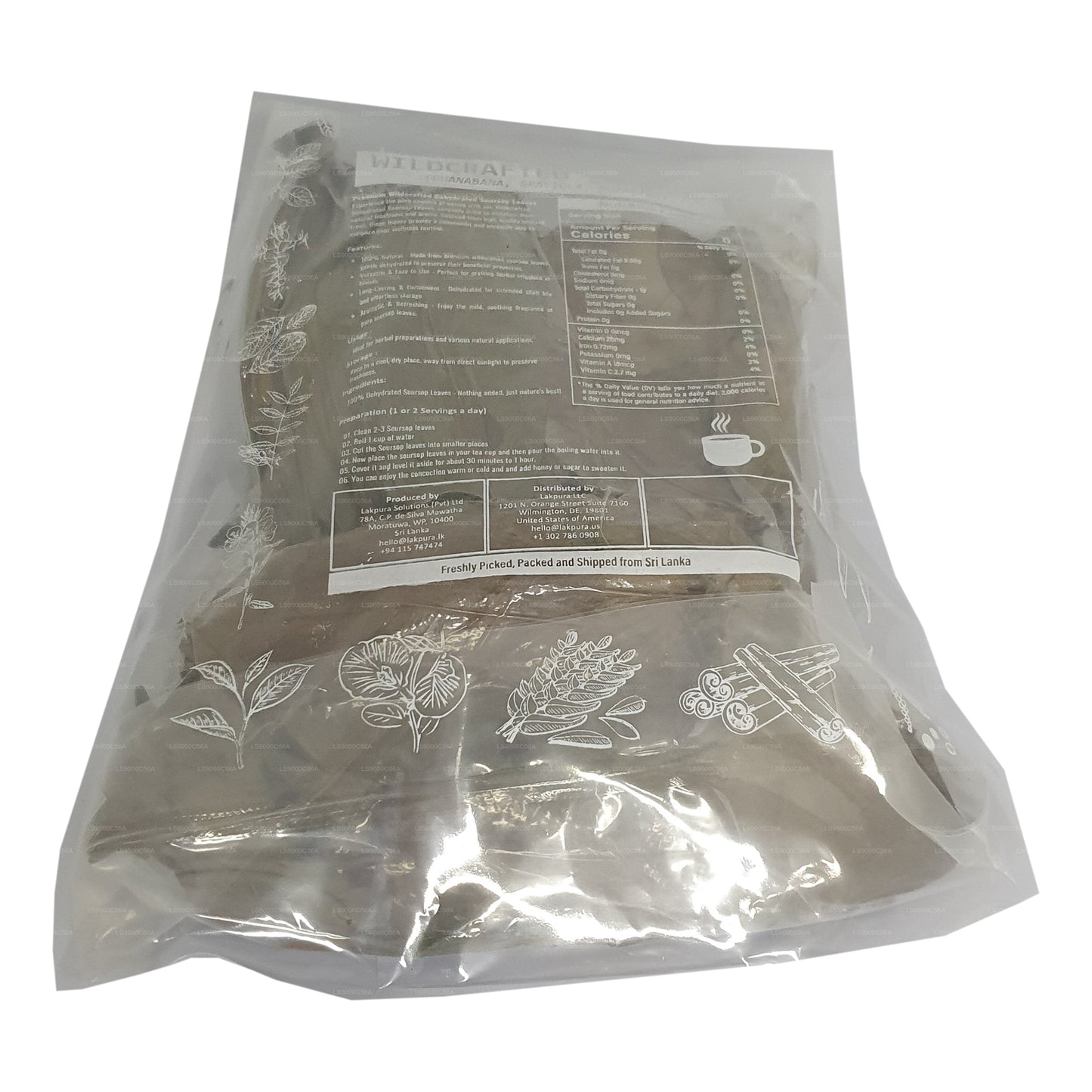 Lakpura® Wildcrafted Soursop (Guanabana, Graviola, Guyabano) Gedroogde Bladeren Heel