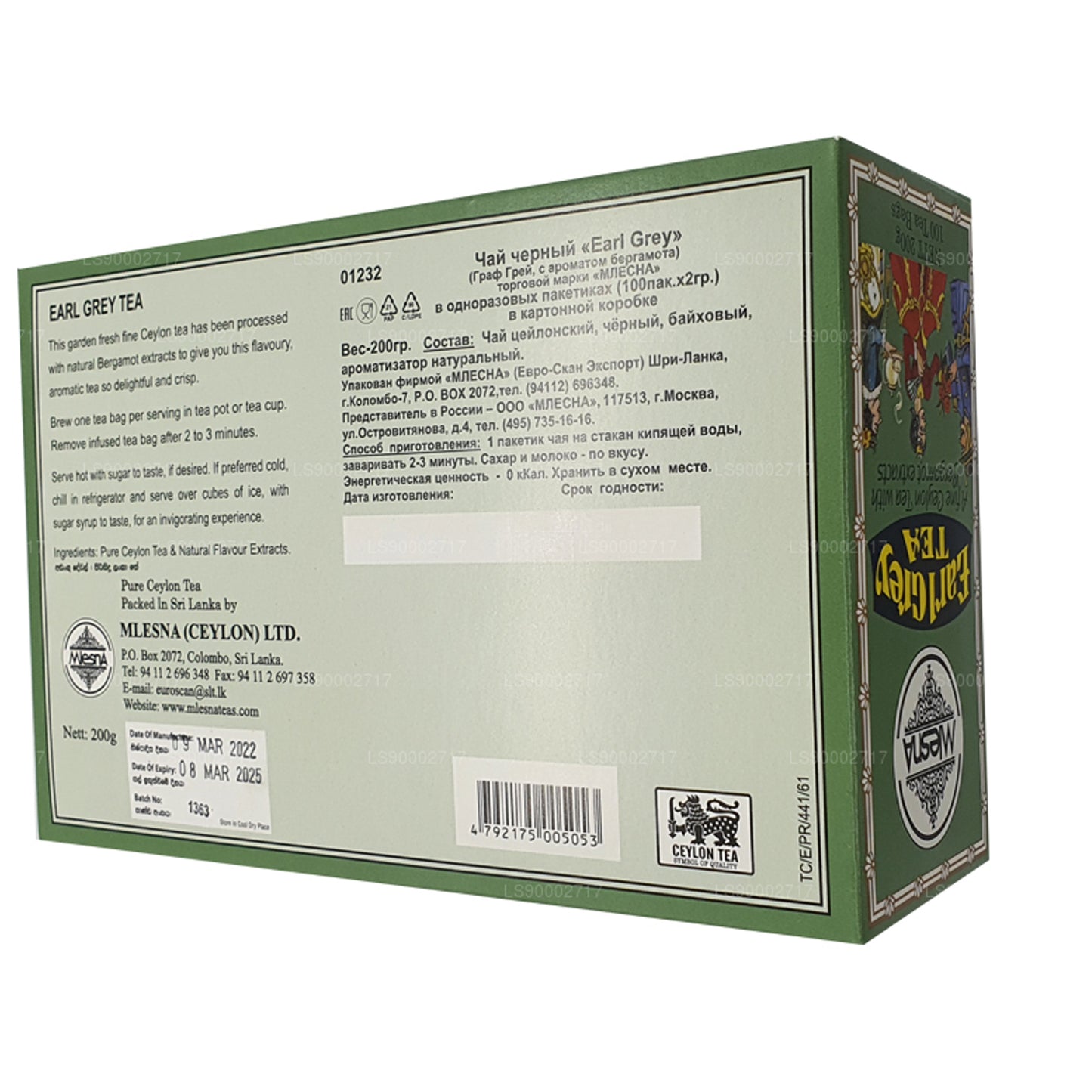 Mlesna Earl Grey theezakjes