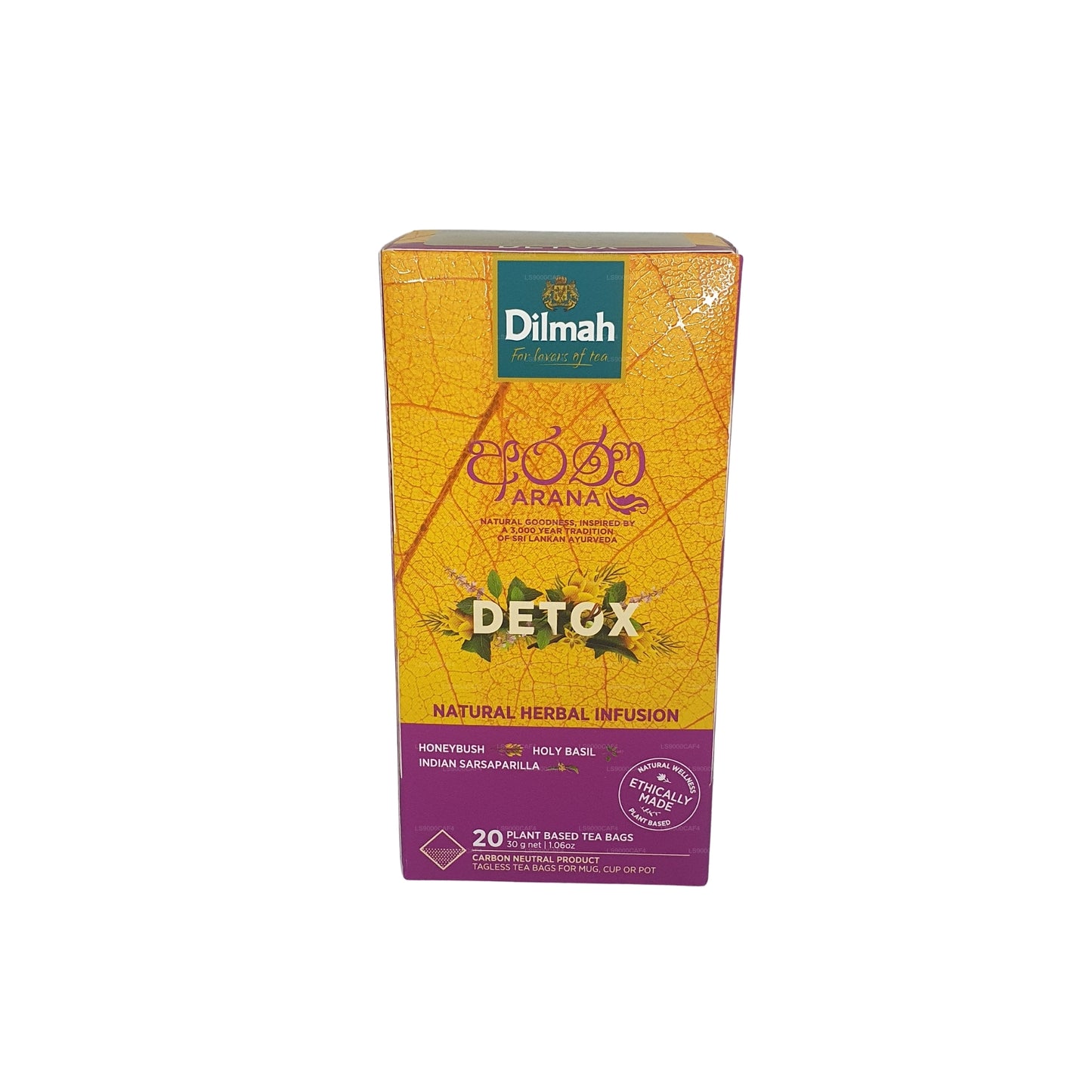 Dilmah Arana Detox natuurlijke kruideninfusie (20 theezakjes zonder etiket)