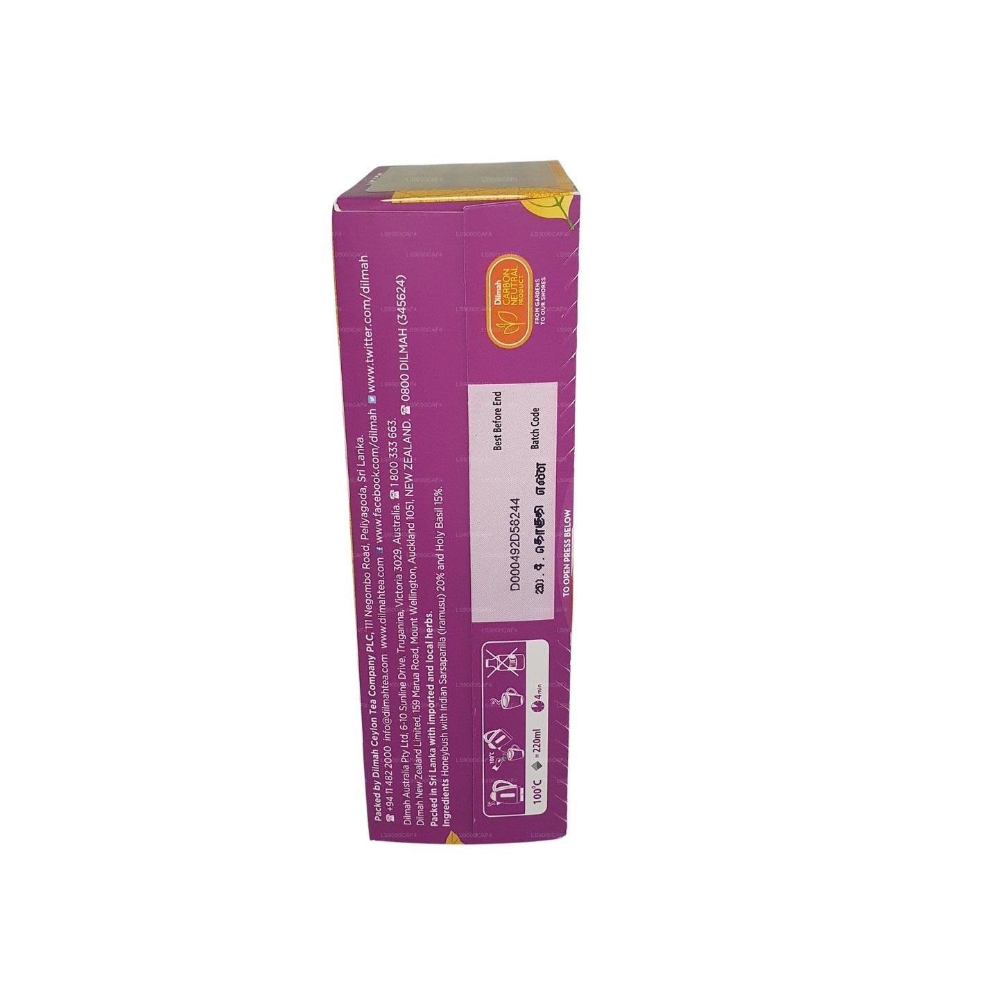 Dilmah Arana Detox natuurlijke kruideninfusie (20 theezakjes zonder etiket)