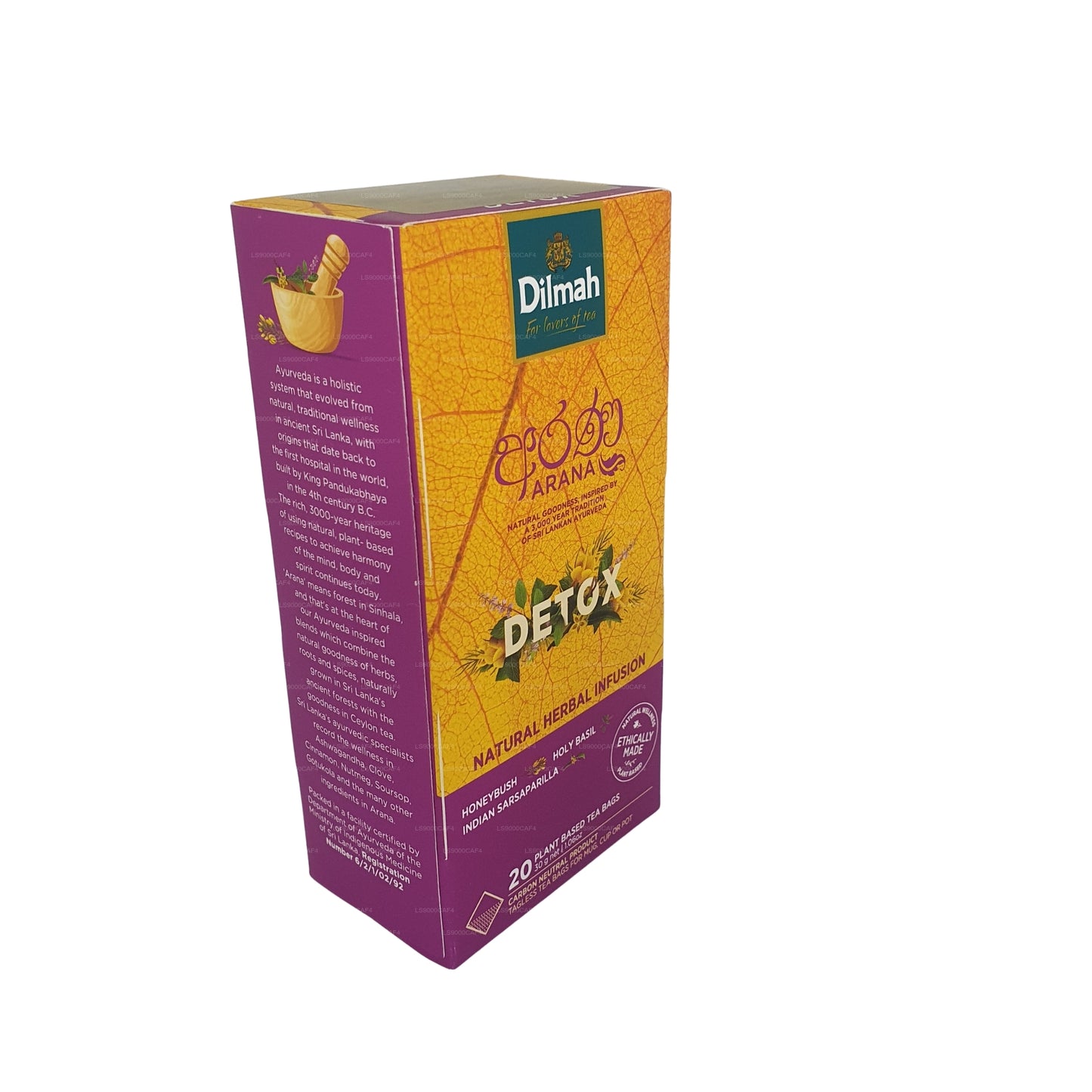 Dilmah Arana Detox natuurlijke kruideninfusie (20 theezakjes zonder etiket)