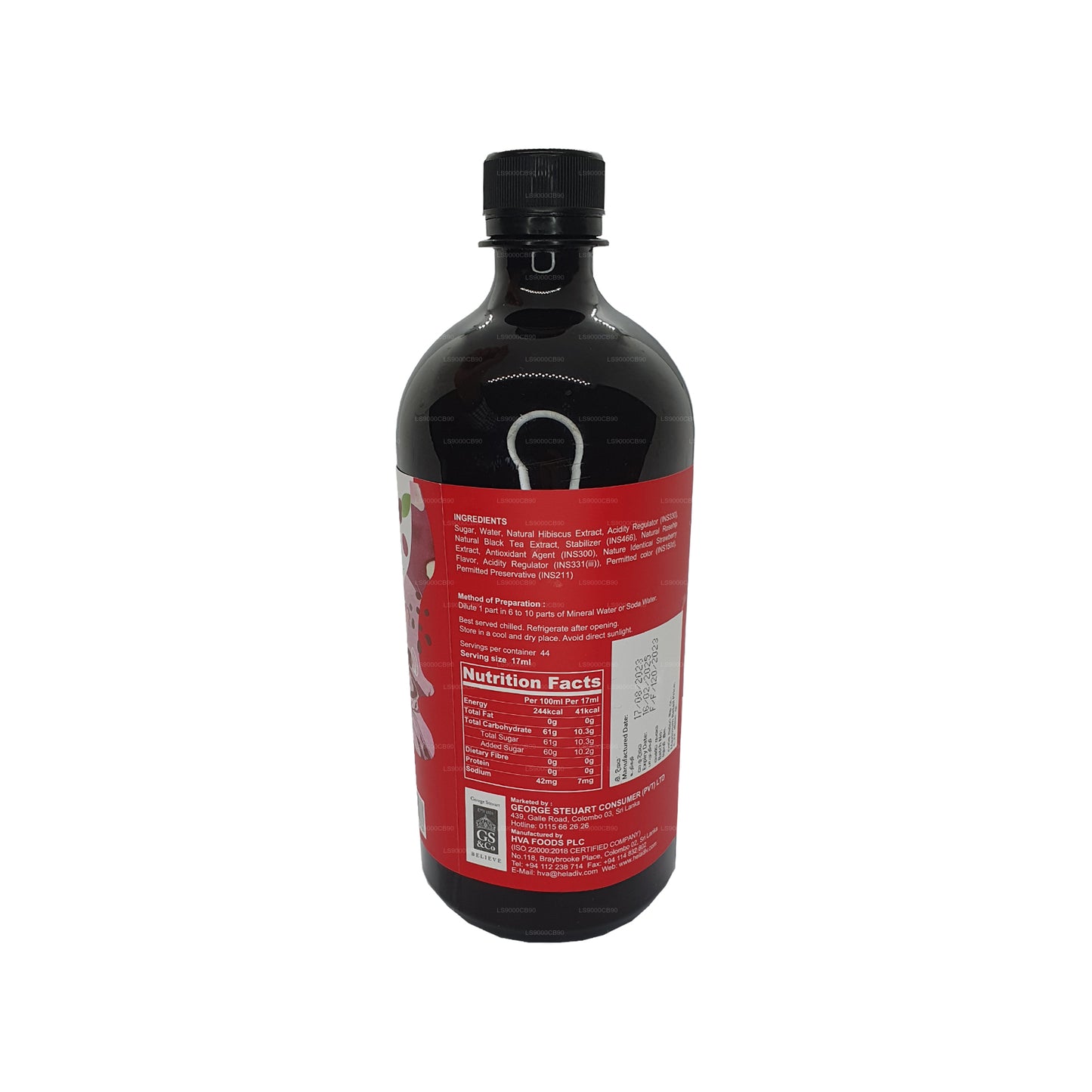 Heladiv Aardbei-ijstheeconcentraat Cordial (750 ml)