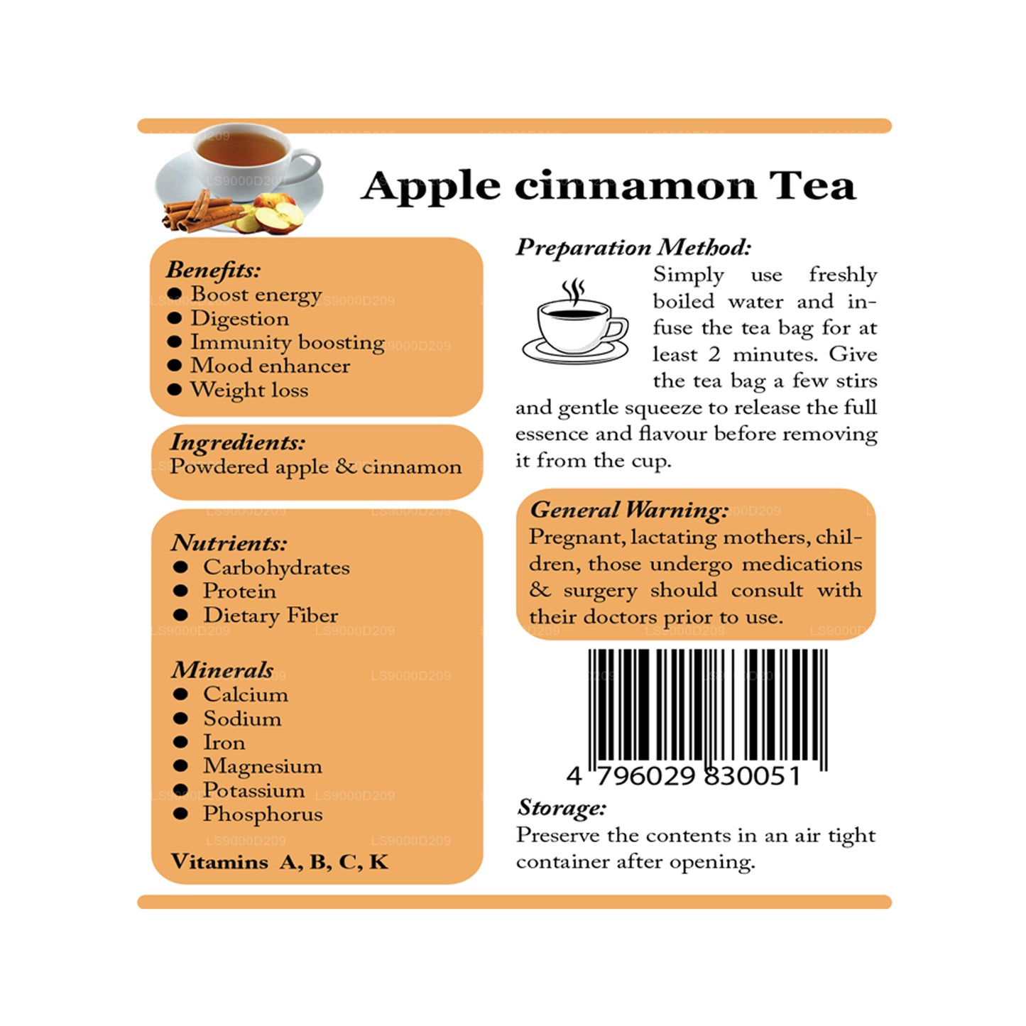 Lifetone Apple Cinnamon Tea (40g)