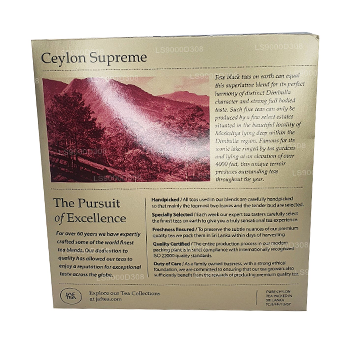 Jaf Tea Classic Gold Collection Ceylon Supreme 100 theezakjes met touwtje en label (200 g)