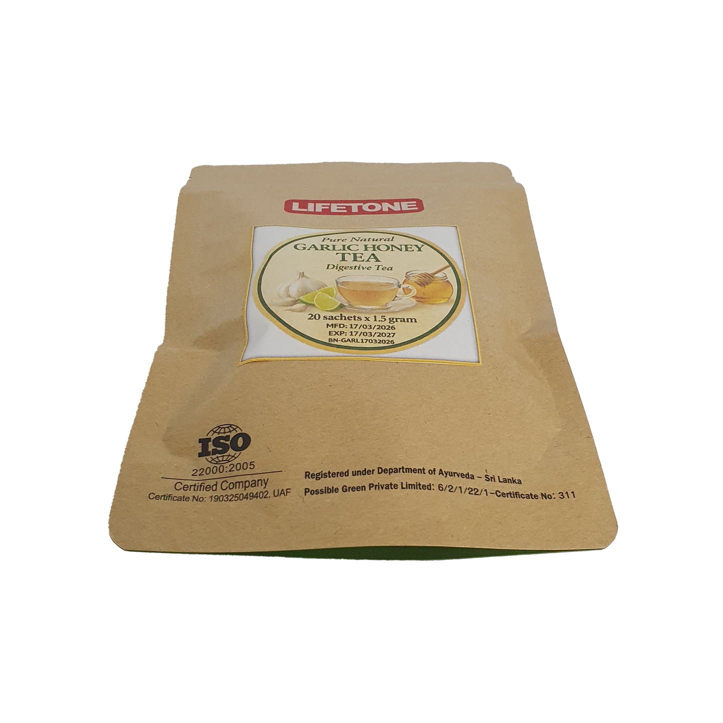 Lifetone thee met knoflook en honing (40 g)