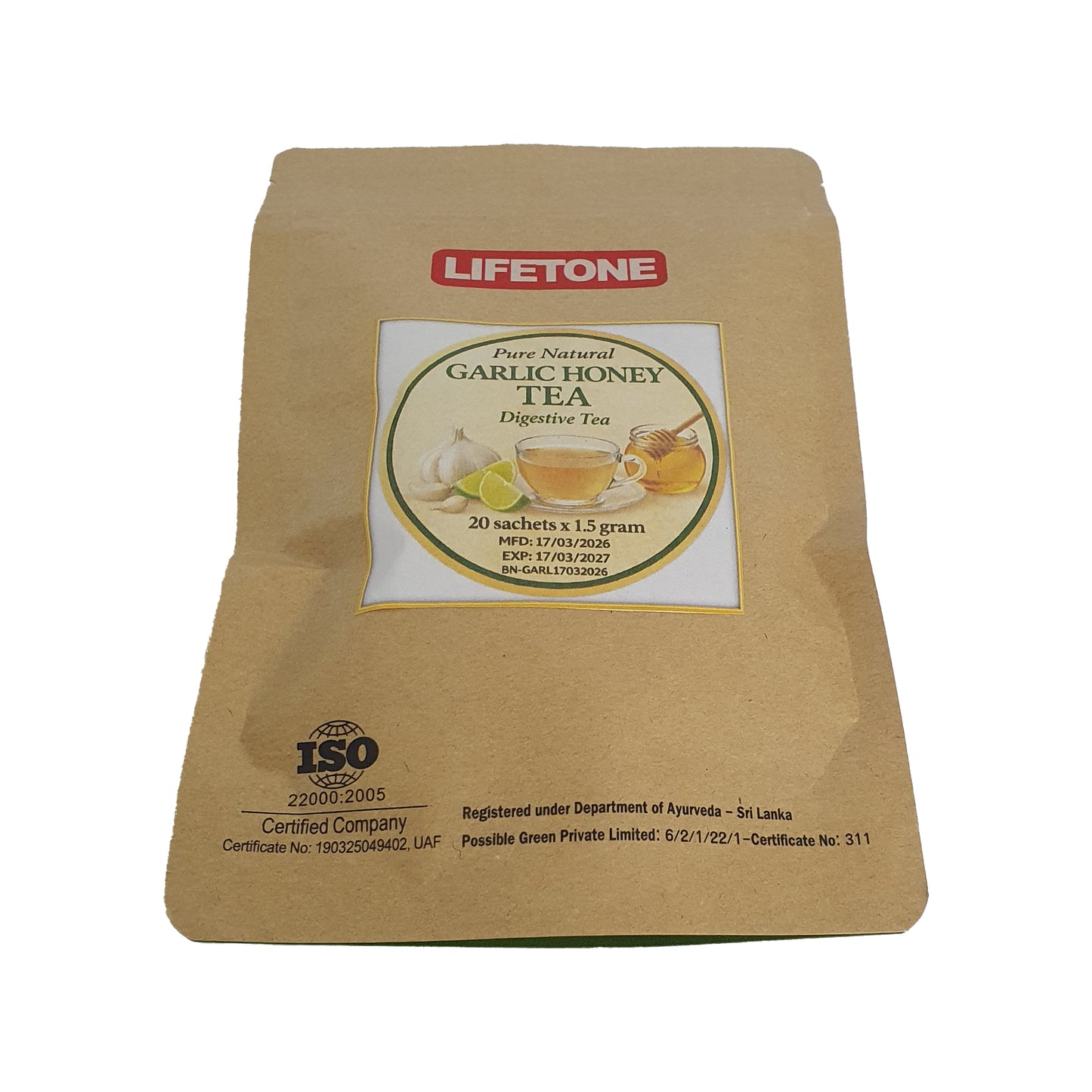 Lifetone thee met knoflook en honing (40 g)