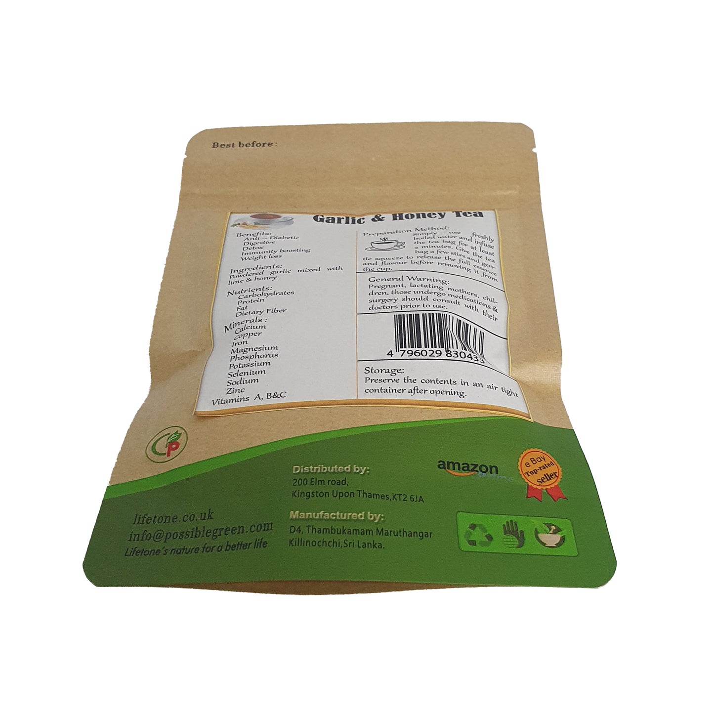 Lifetone thee met knoflook en honing (40 g)