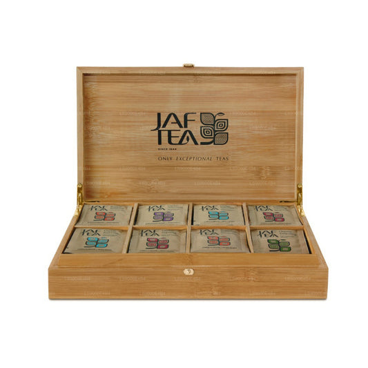 Jaf Tea Bamboo Presenter met 8 compartimenten en folie-envelop Theezakjes (160 g)