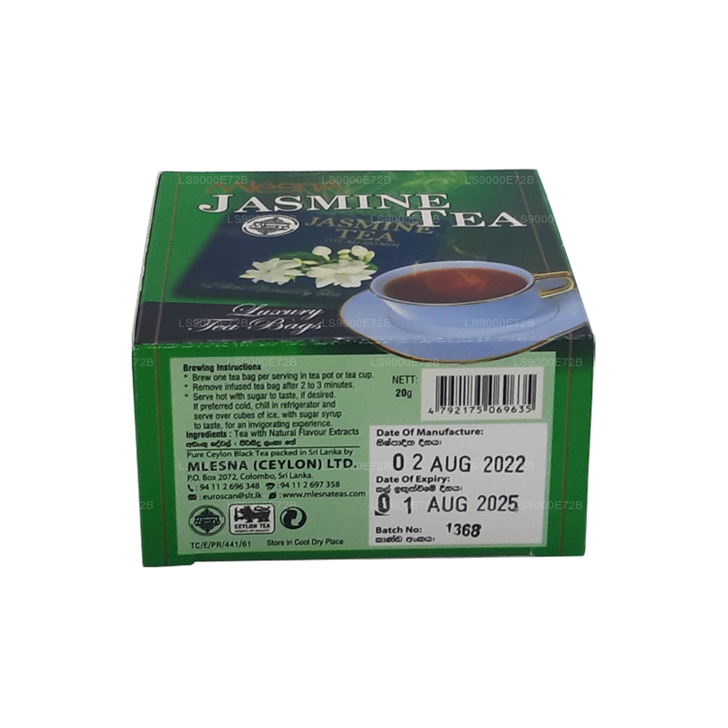 Mlesna Jasmine Tea (20g) 10 Luxury Tea Bags