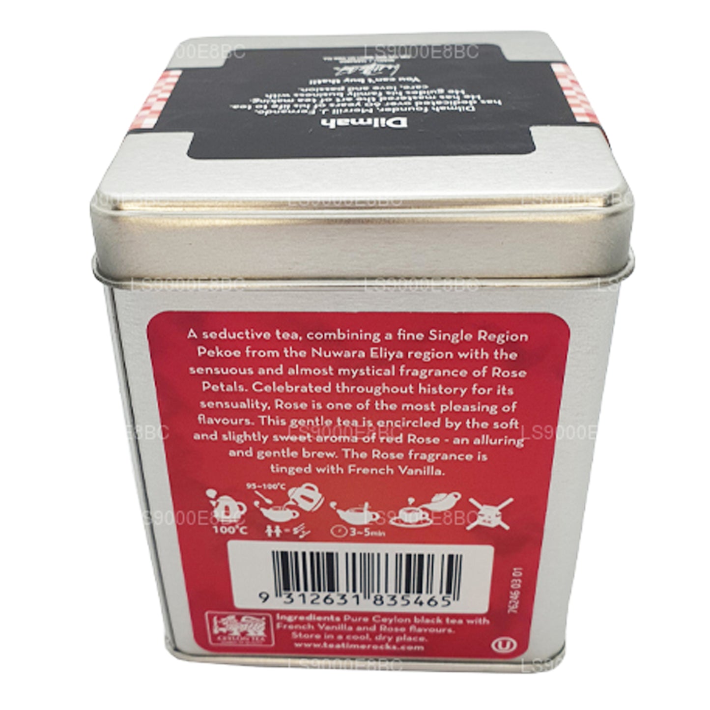 Dilmah T-serie Rose met Franse vanillethee met losse blaadjes (100 g)