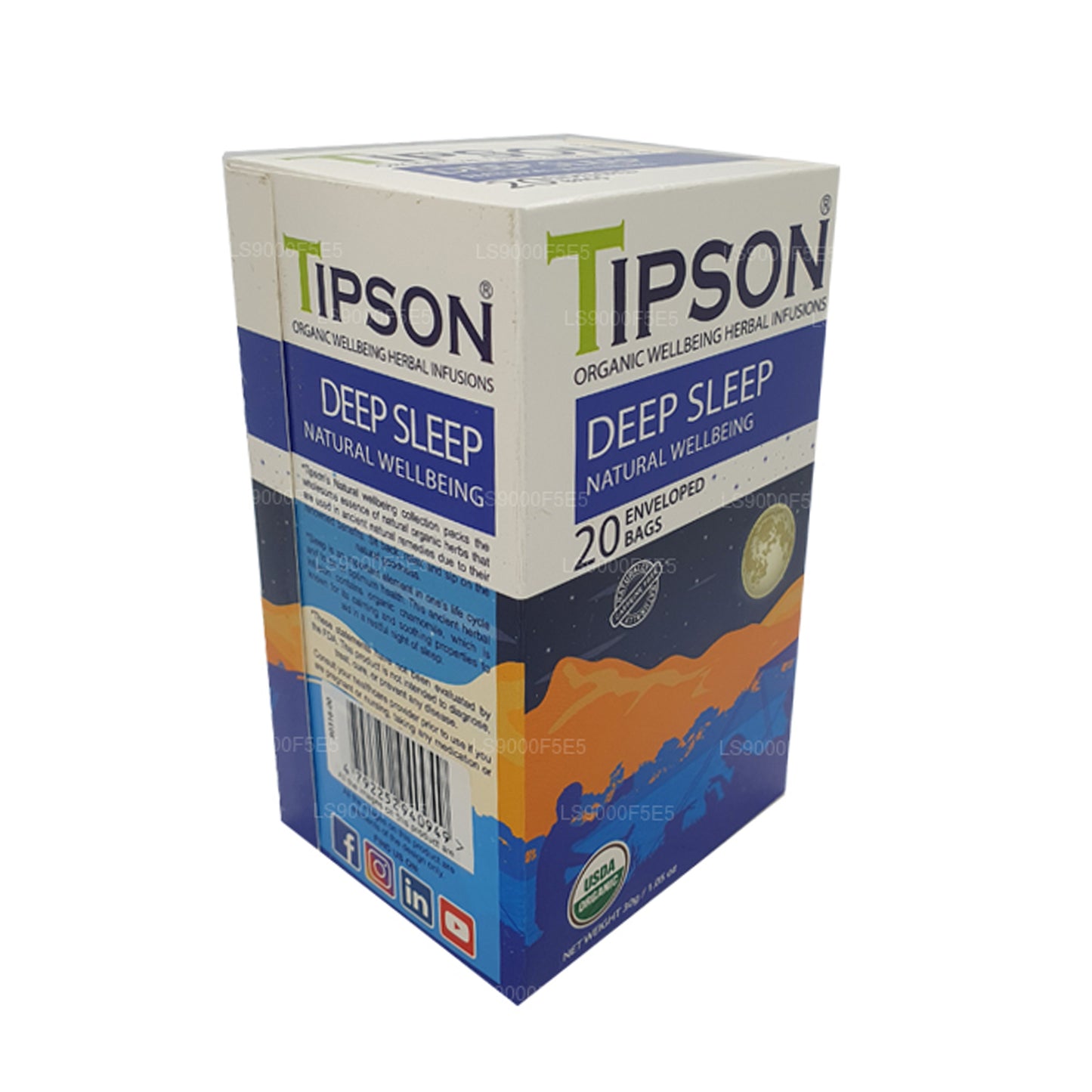 Tipson Organic Deep Sleep Natural Wellbeing (30 g) 20 theezakjes met envelop
