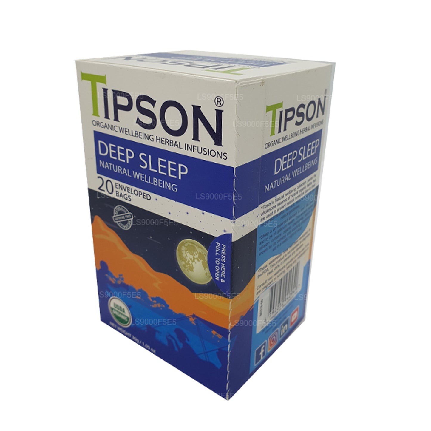 Tipson Organic Deep Sleep Natural Wellbeing (30 g) 20 theezakjes met envelop