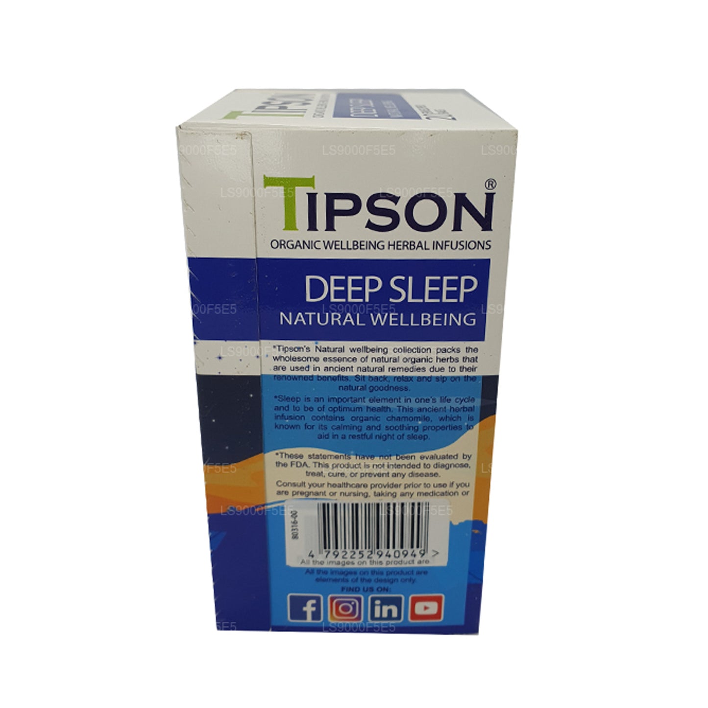 Tipson Organic Deep Sleep Natural Wellbeing (30 g) 20 theezakjes met envelop