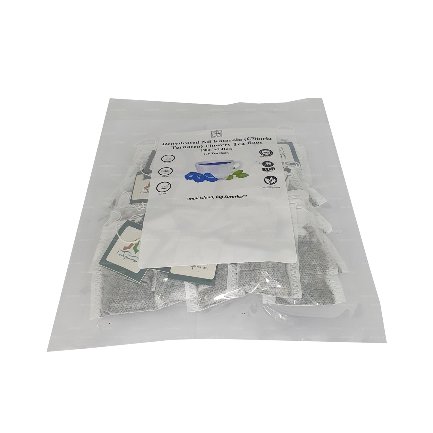 Lakpura® Gedroogde Vlindererwt (Nil Katarolu; Clitoria Ternatea) Bloemtheezakjes (25 theezakjes)