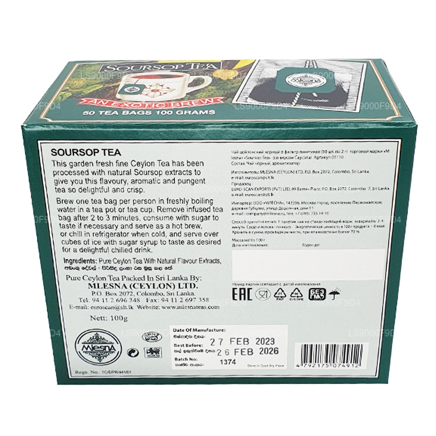 Mlesna Zuurzakthee 'An Exotic Brew' 50 theezakjes (100 g)