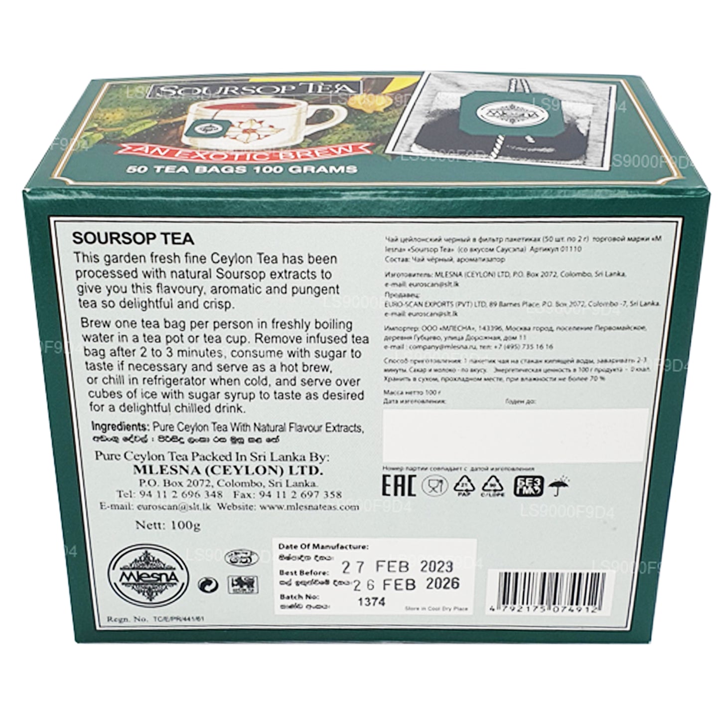 Mlesna Zuurzakthee 'An Exotic Brew' 50 theezakjes (100 g)