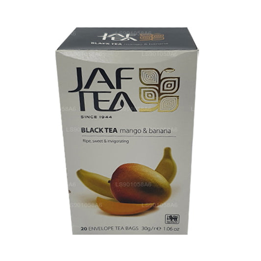 Jaf Tea Pure Fruits Collection Zwarte thee Mango Banaan (30 g) 20 theezakjes