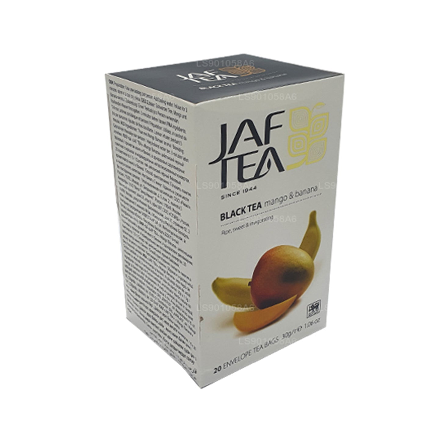 Jaf Tea Pure Fruits Collection Zwarte thee Mango Banaan (30 g) 20 theezakjes