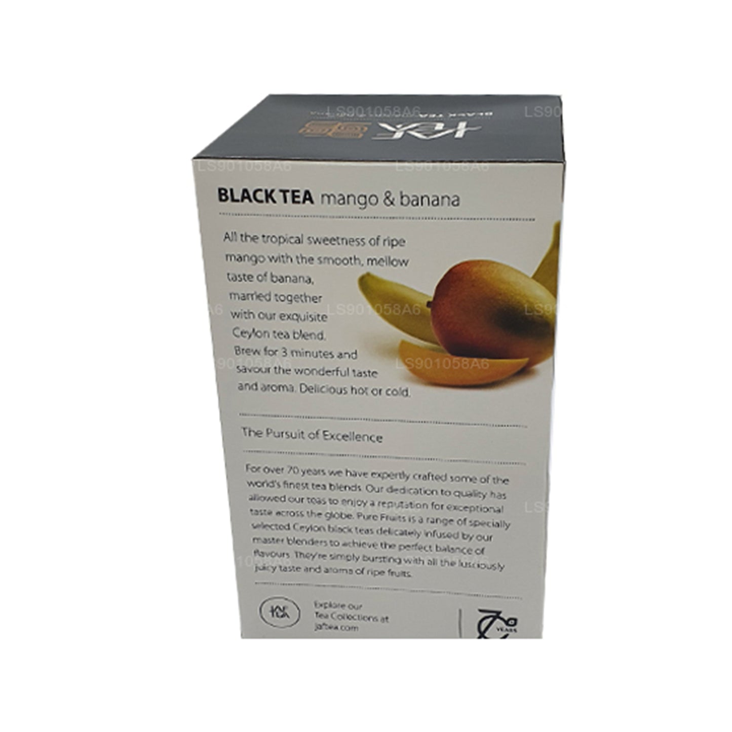 Jaf Tea Pure Fruits Collection Zwarte thee Mango Banaan (30 g) 20 theezakjes