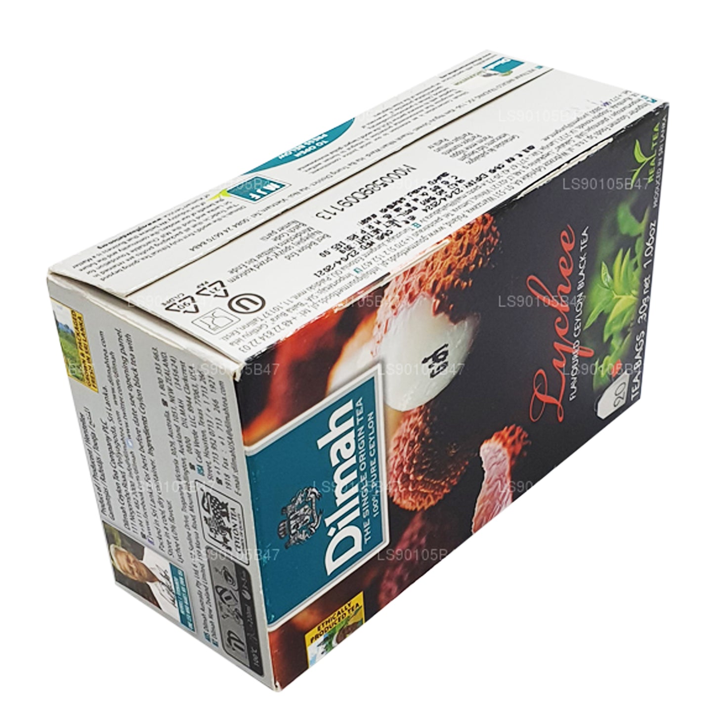 Zwarte thee met dilmah lychee-smaak (30 g)