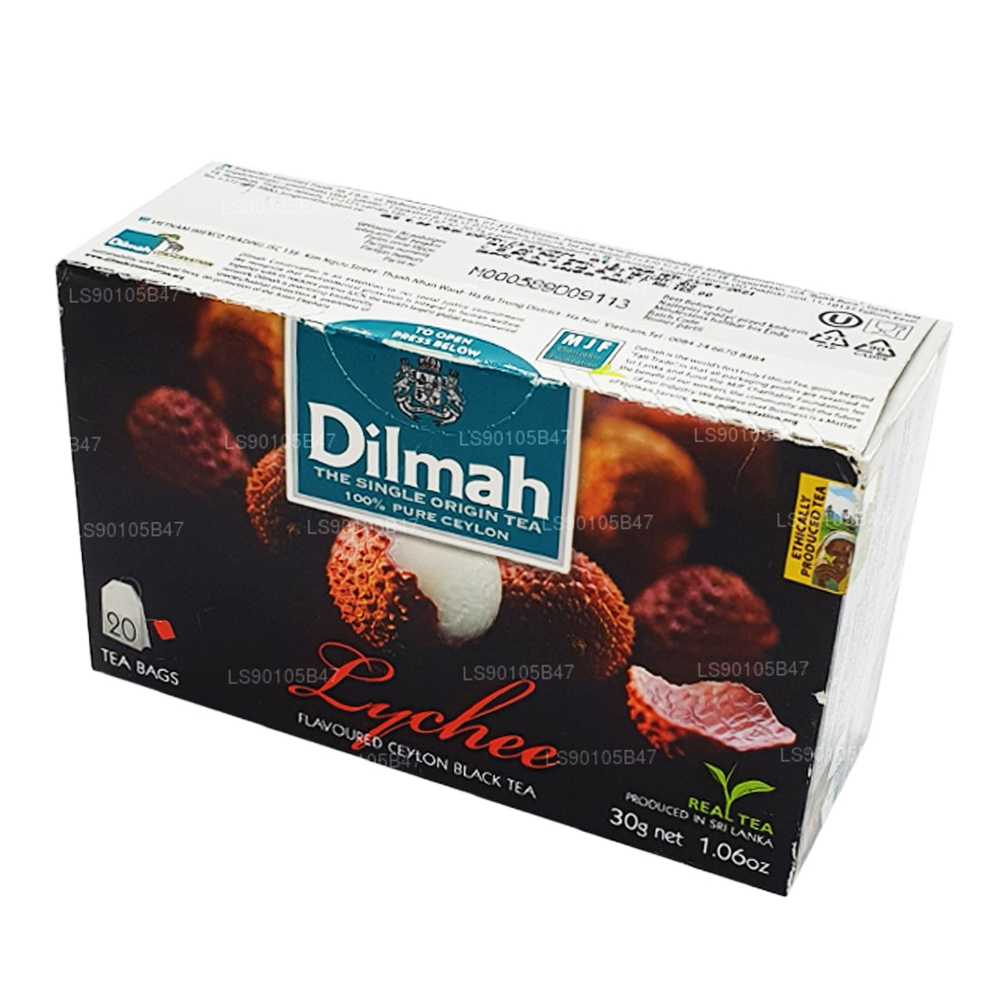 Zwarte thee met dilmah lychee-smaak (30 g)