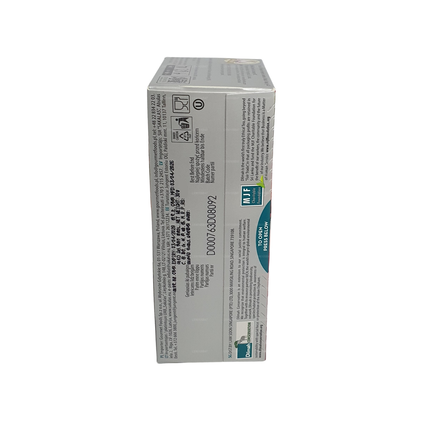 Zwarte thee met dilmah lychee-smaak (30 g)