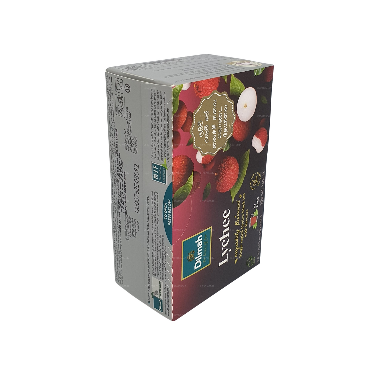 Zwarte thee met dilmah lychee-smaak (30 g)