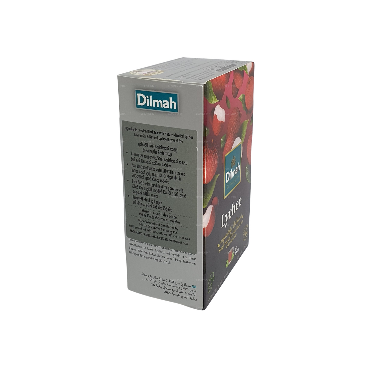 Zwarte thee met dilmah lychee-smaak (30 g)