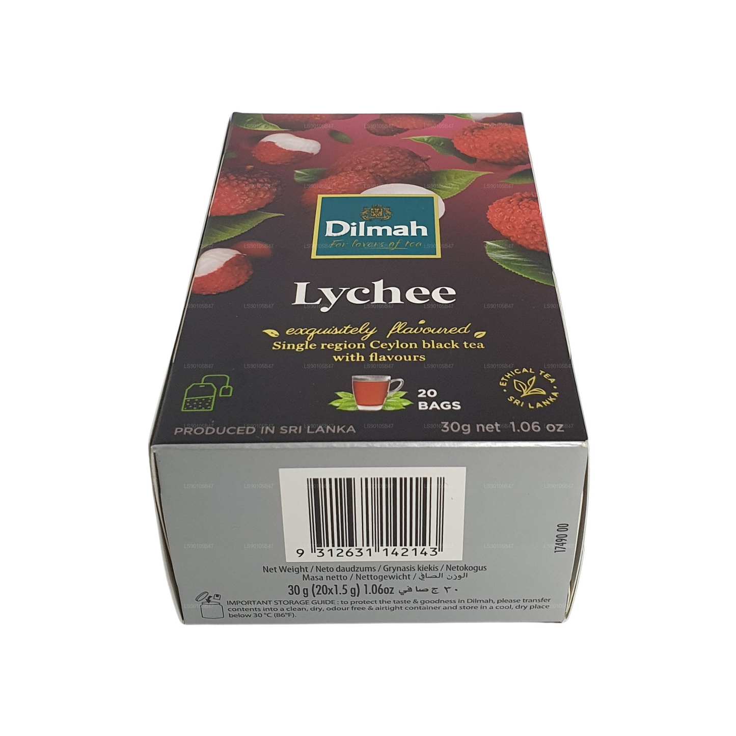Zwarte thee met dilmah lychee-smaak (30 g)