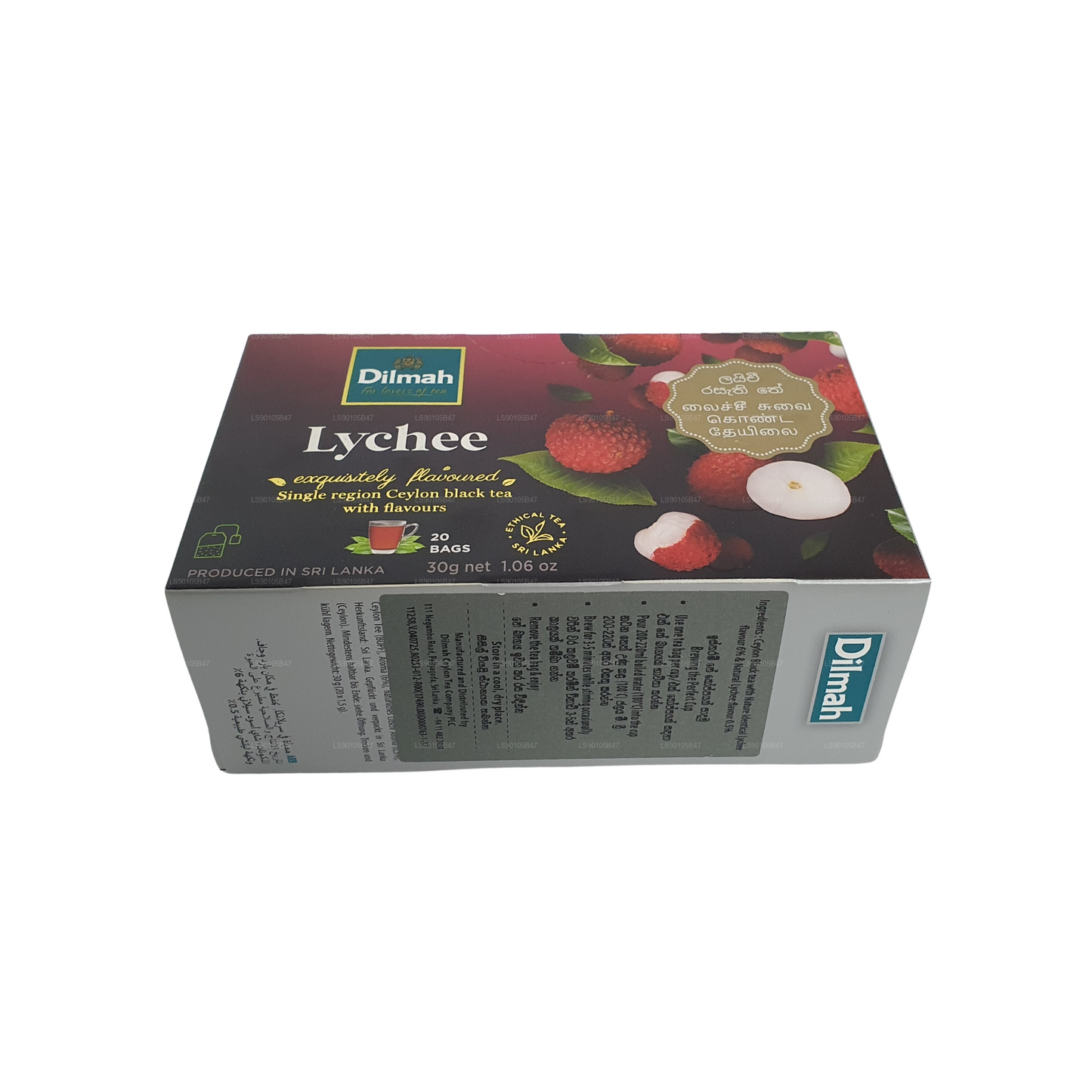 Zwarte thee met dilmah lychee-smaak (30 g)