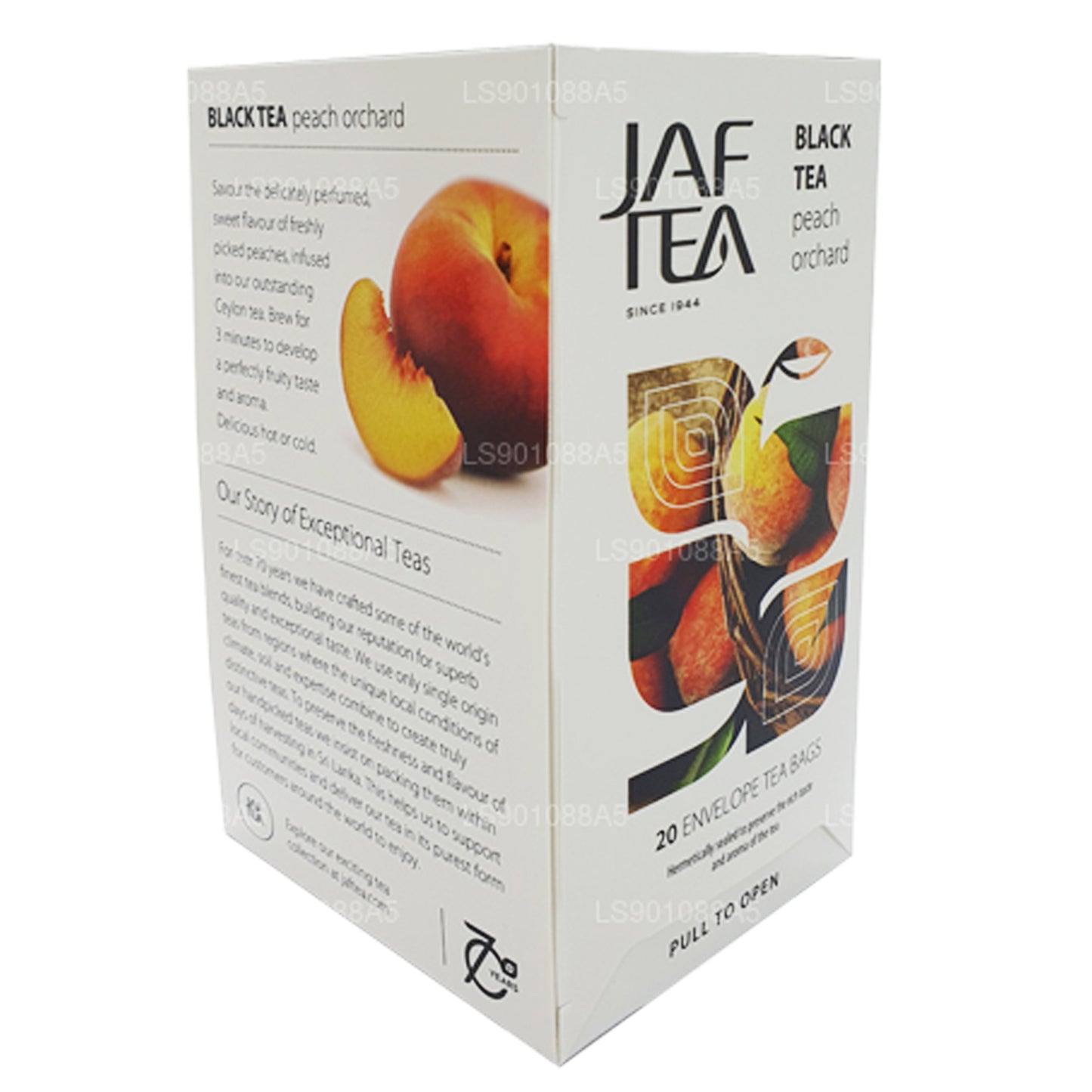Jaf Tea Pure Fruits Collection zwarte thee perzikboomgaard (30 g) 20 theezakjes