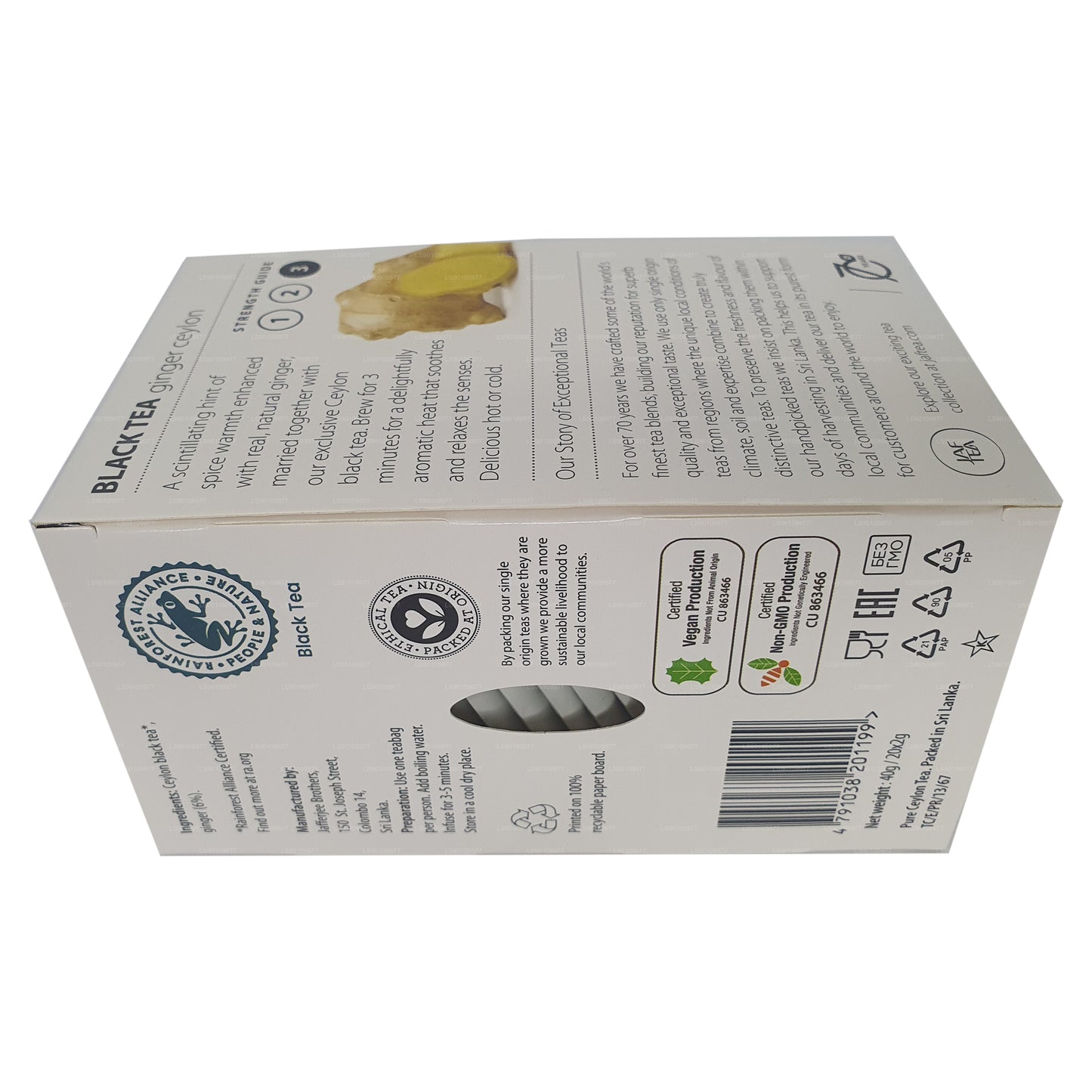 Jaf Tea Pure Spice Collection Black Tea Ginger Ceylon (40 g) 20 theezakjes