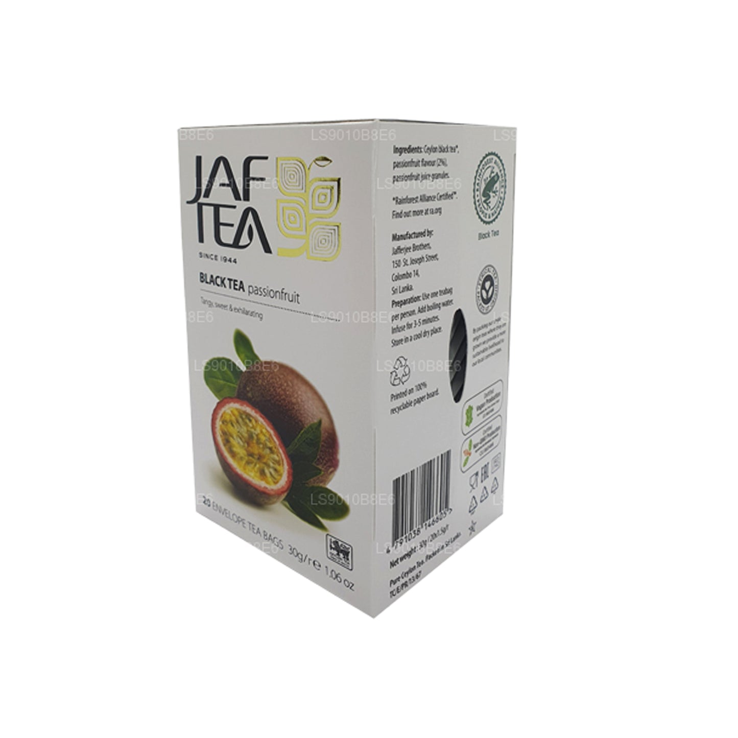 Jaf Tea Pure Fruits Collection Zwarte thee Passievruchtfolie Envelop theezakjes (30 g)