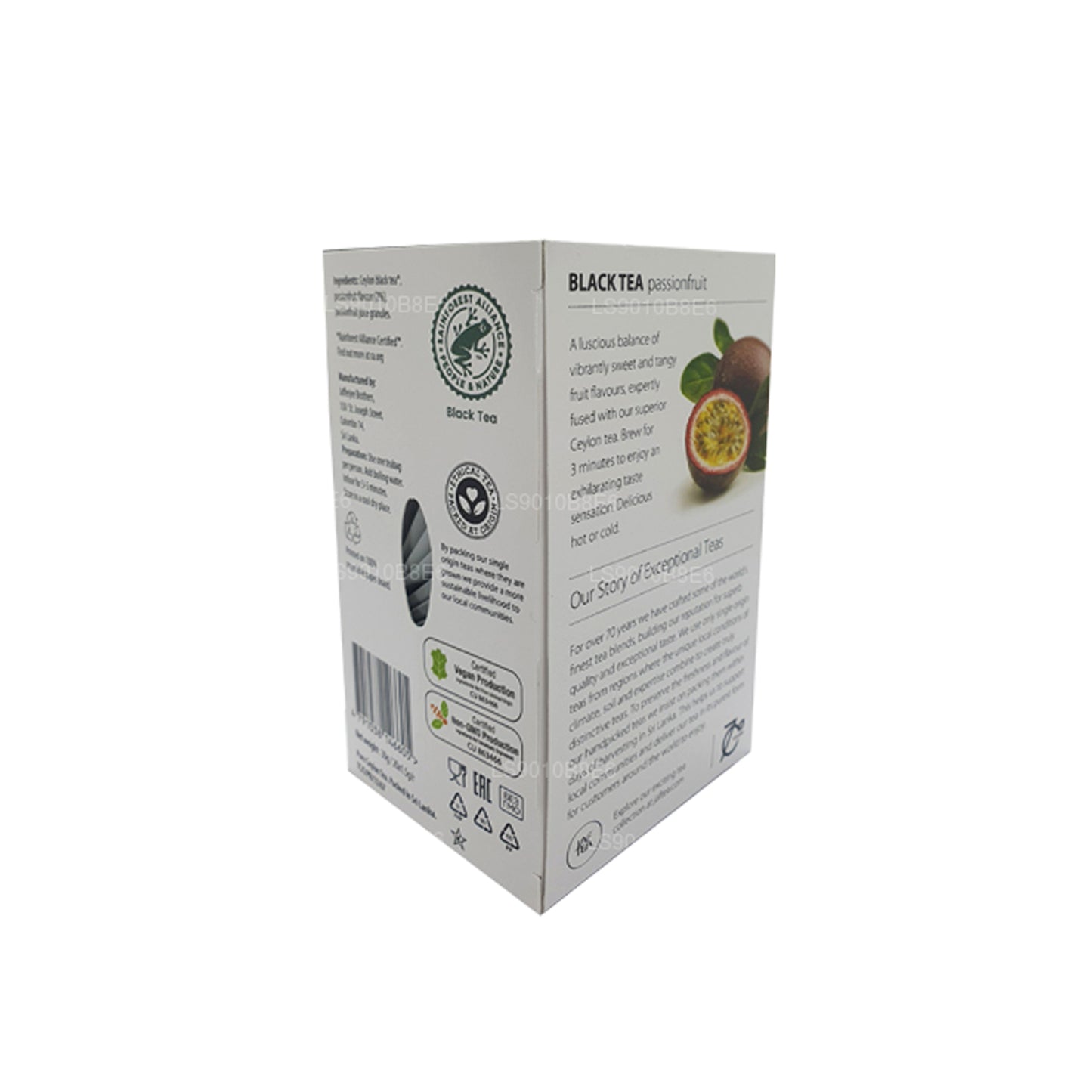 Jaf Tea Pure Fruits Collection Zwarte thee Passievruchtfolie Envelop theezakjes (30 g)