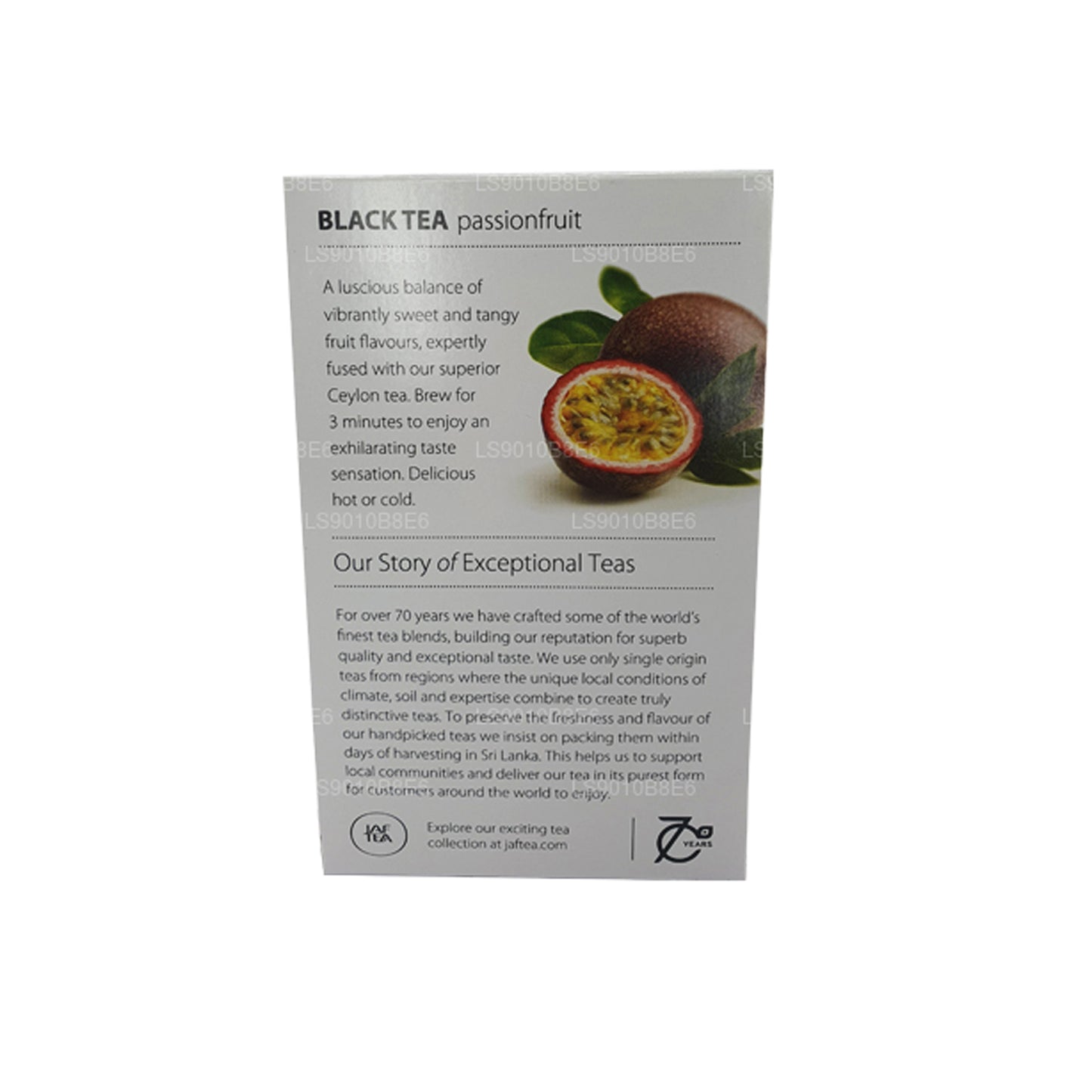 Jaf Tea Pure Fruits Collection Zwarte thee Passievruchtfolie Envelop theezakjes (30 g)