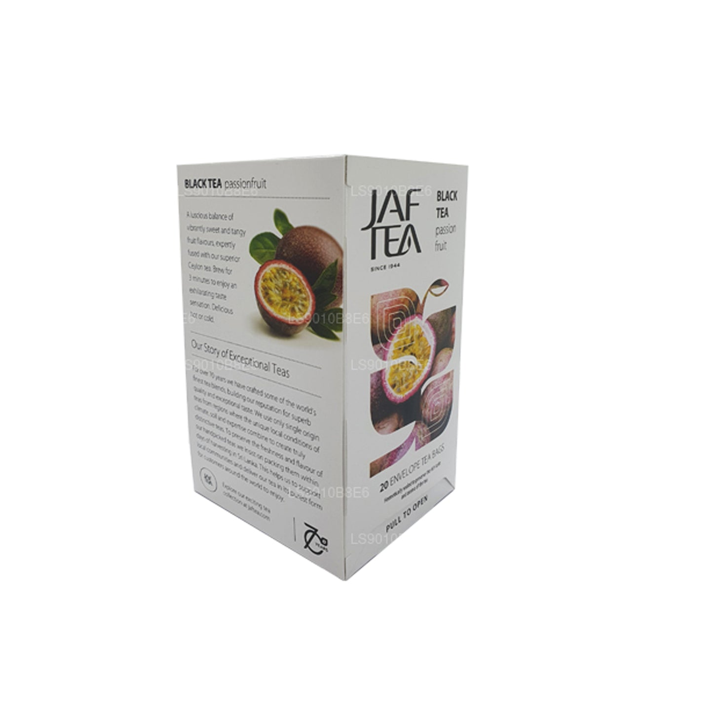 Jaf Tea Pure Fruits Collection Zwarte thee Passievruchtfolie Envelop theezakjes (30 g)