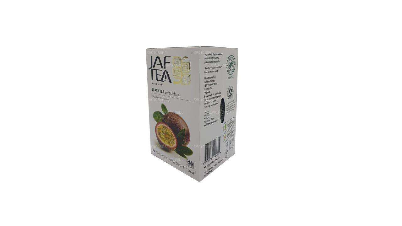 Jaf Tea Pure Fruits Collection Zwarte thee Passievruchtfolie Envelop theezakjes (30 g)