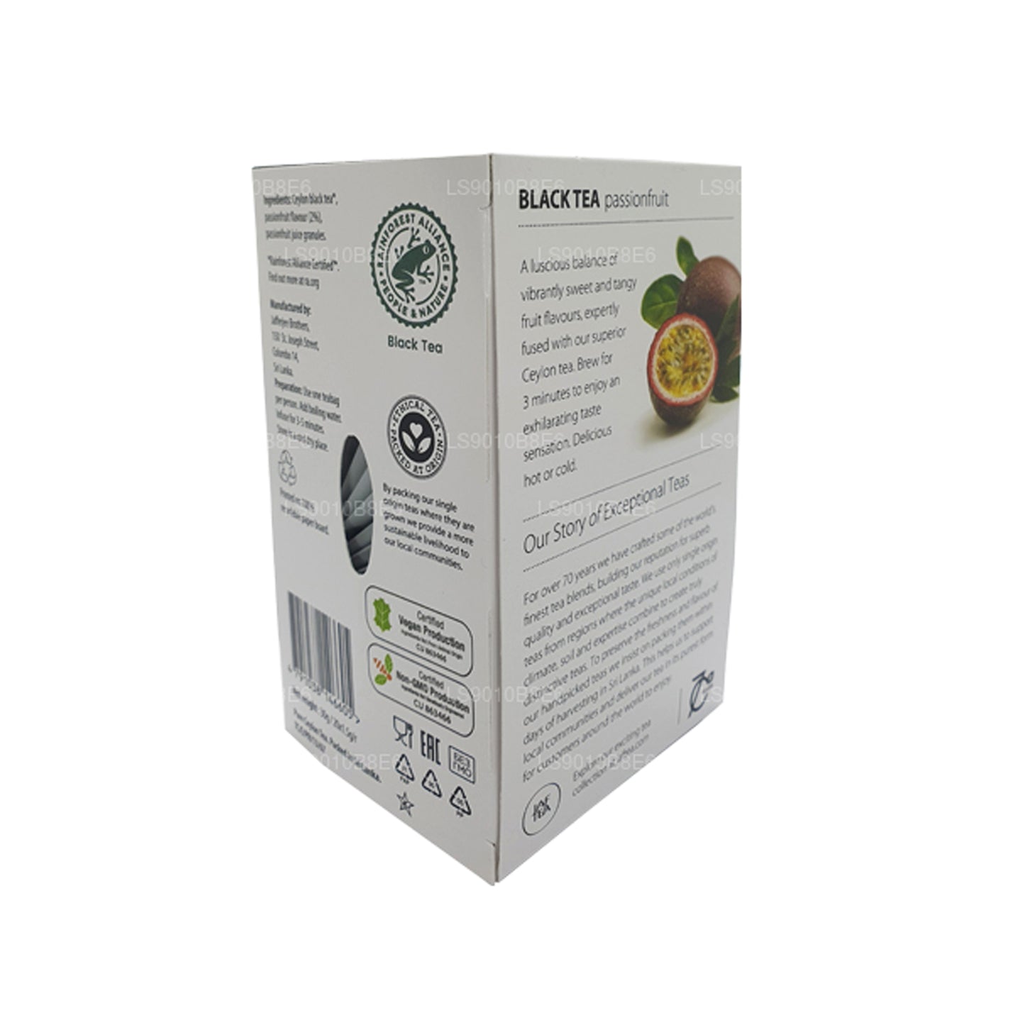 Jaf Tea Pure Fruits Collection Zwarte thee Passievruchtfolie Envelop theezakjes (30 g)
