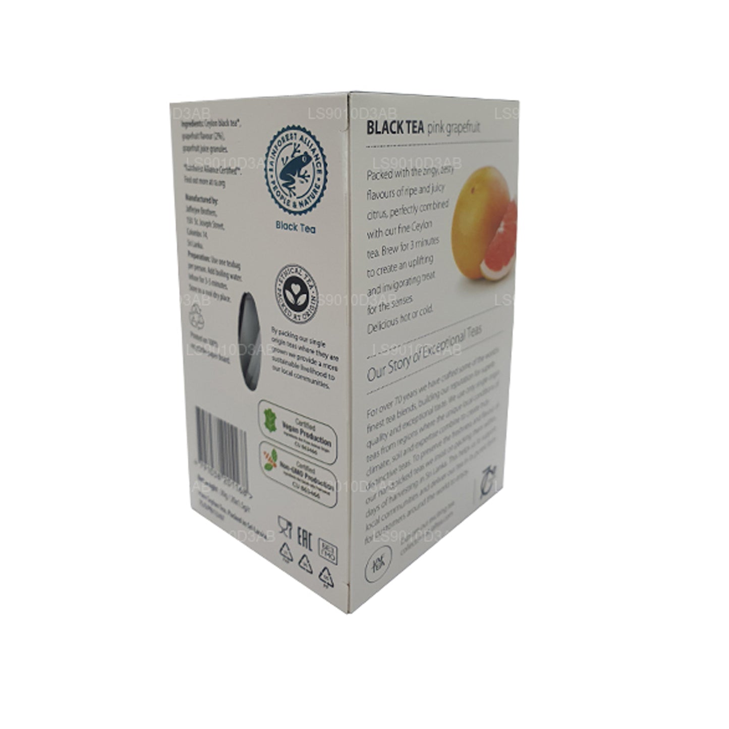 Jaf Tea Pure Fruits Collection zwarte thee, roze grapefruitfolie, envelop, theezakjes (30 g)