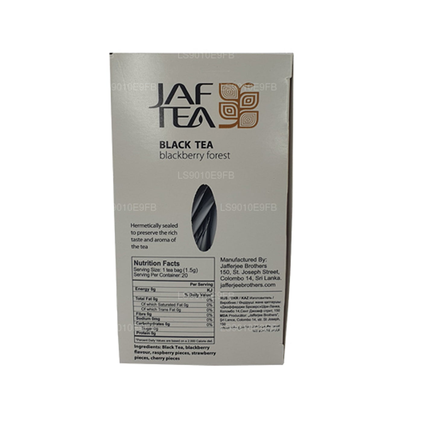 Jaf Tea Pure Fruits Collection theezakjes met zwarte thee, bramenbosfolie, envelop (30 g)
